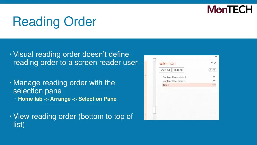 reading order