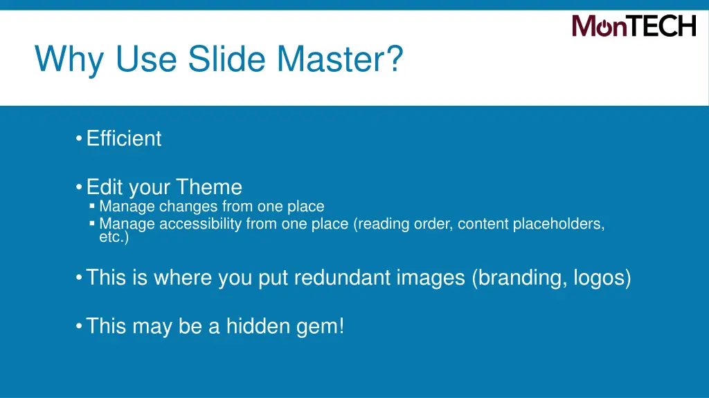 why use slide master