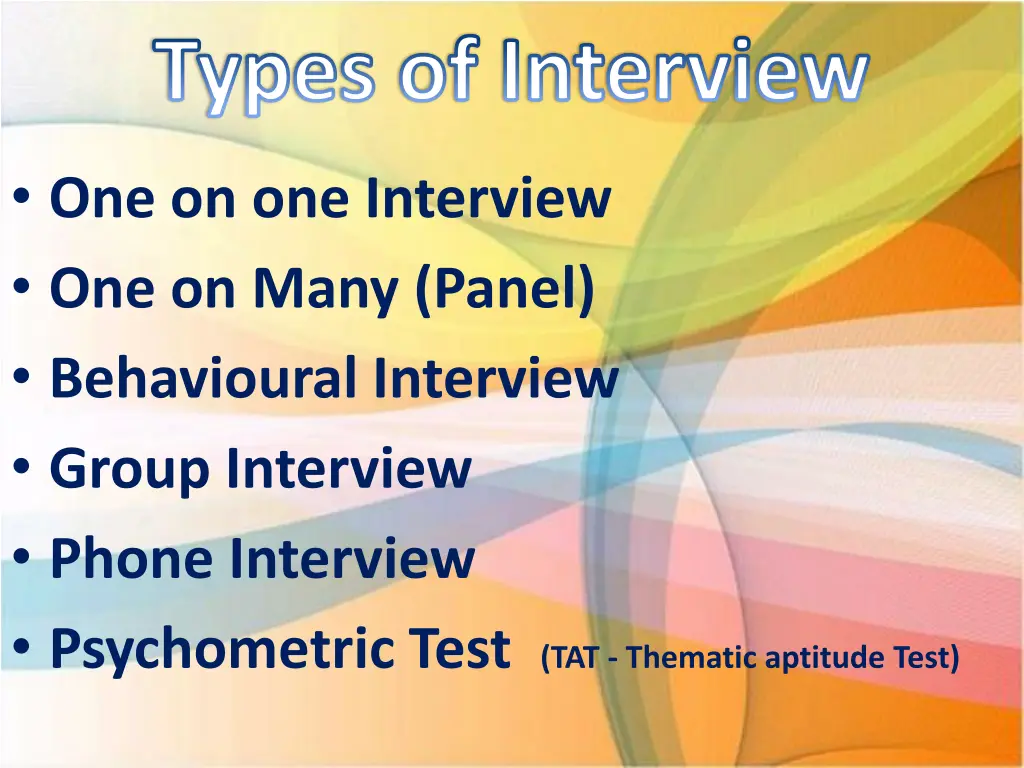 types of interview