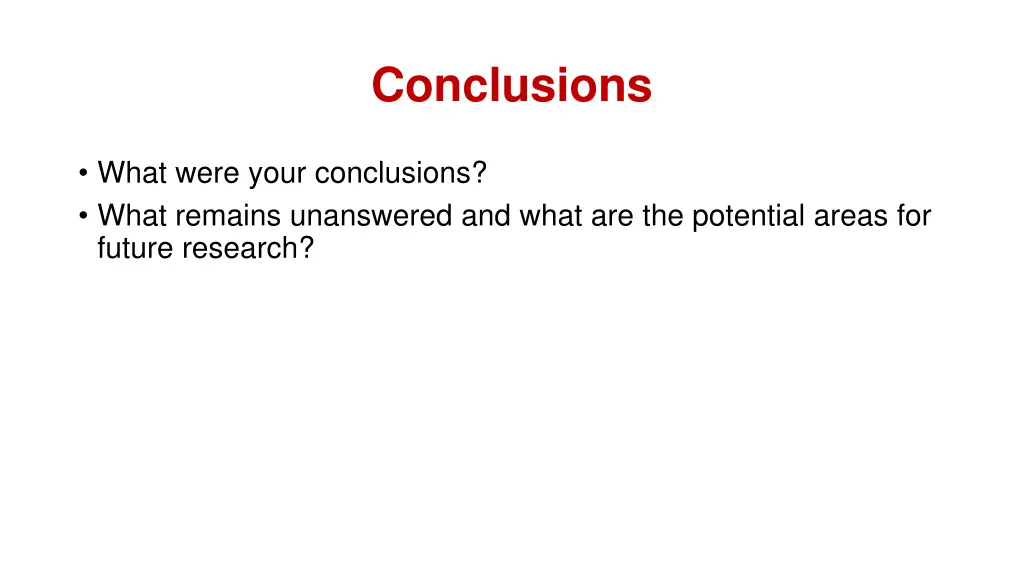 conclusions