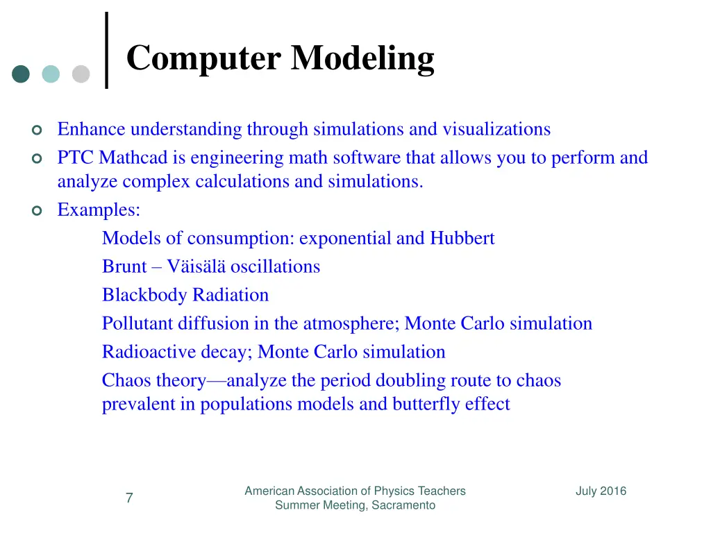 computer modeling