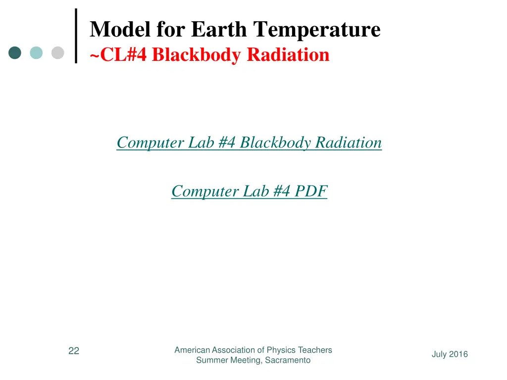 model for earth temperature cl 4 blackbody 3