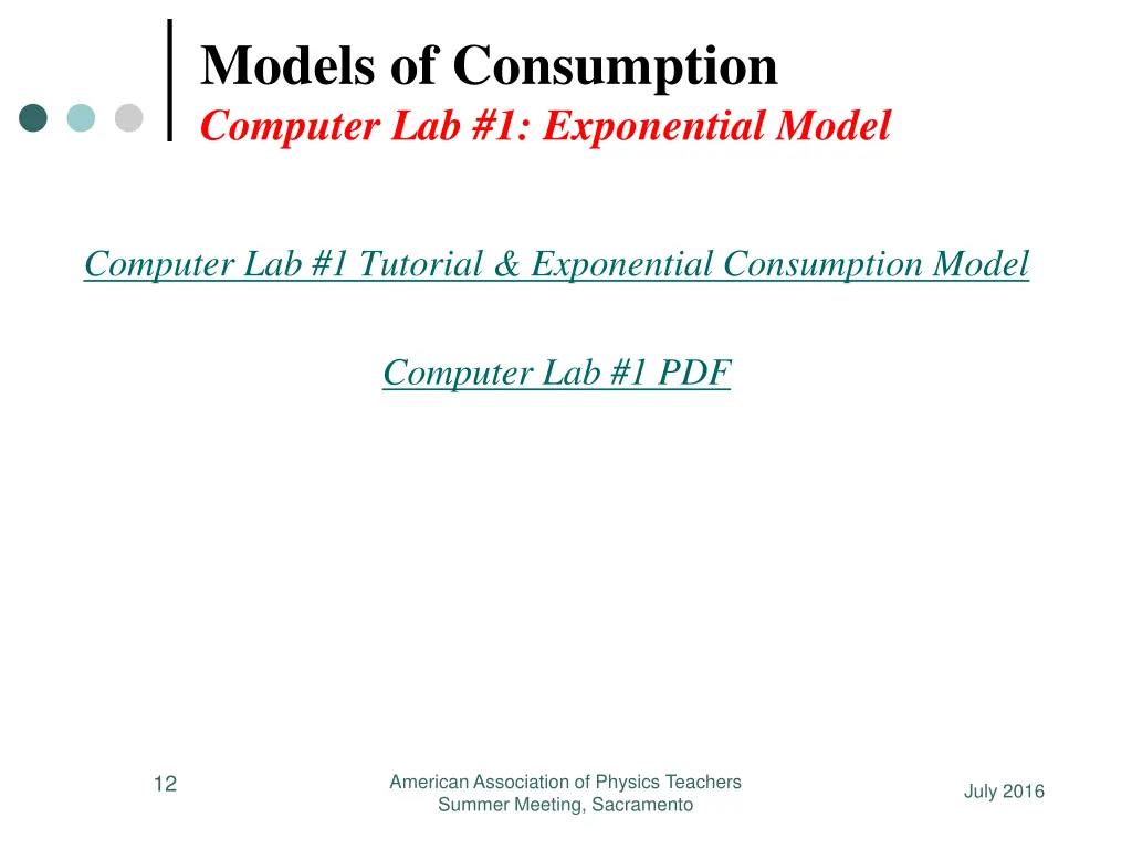 models of consumption computer lab 1 exponential 2