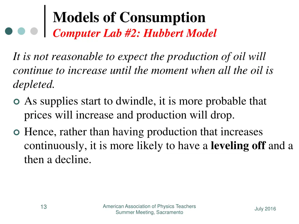models of consumption computer lab 2 hubbert model