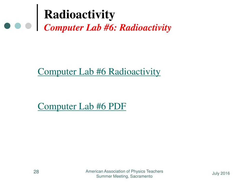 radioactivity computer lab 6 radioactivity 1