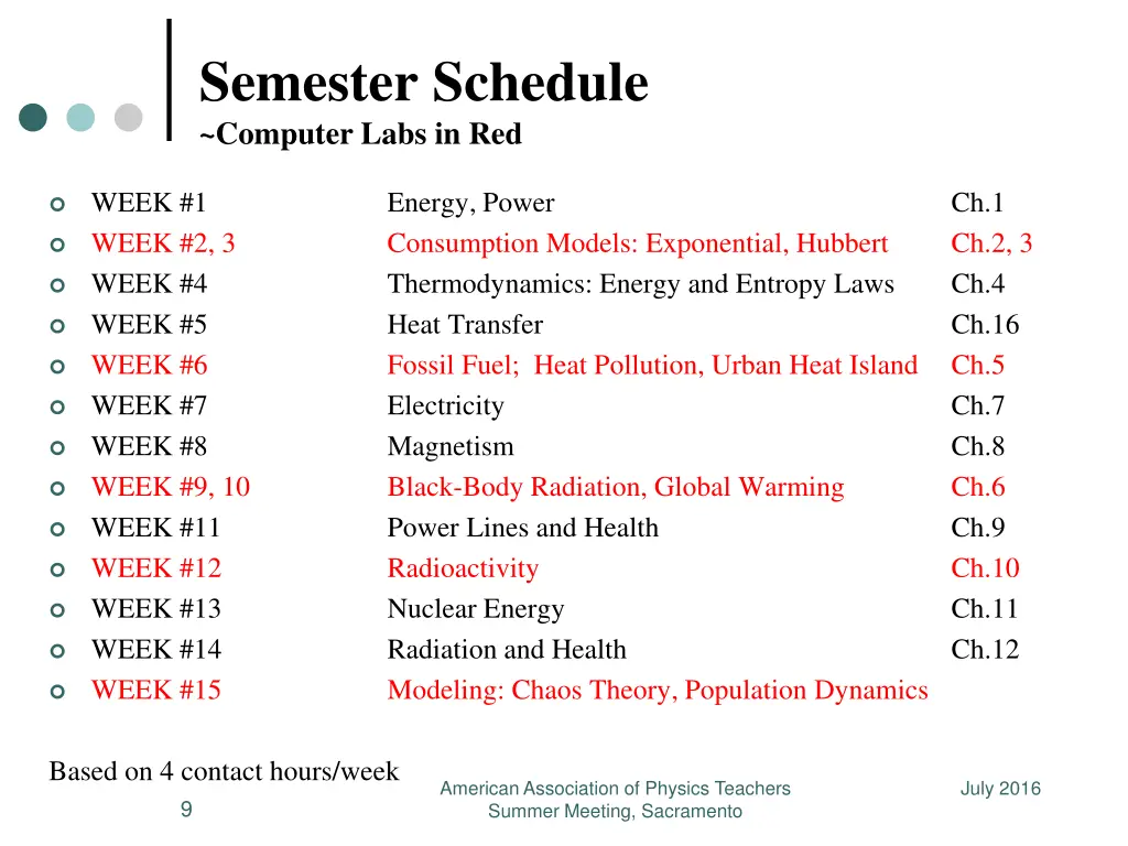 semester schedule computer labs in red