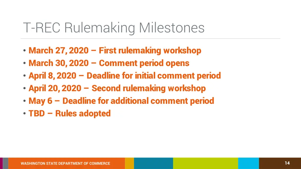 t rec rulemaking milestones 1