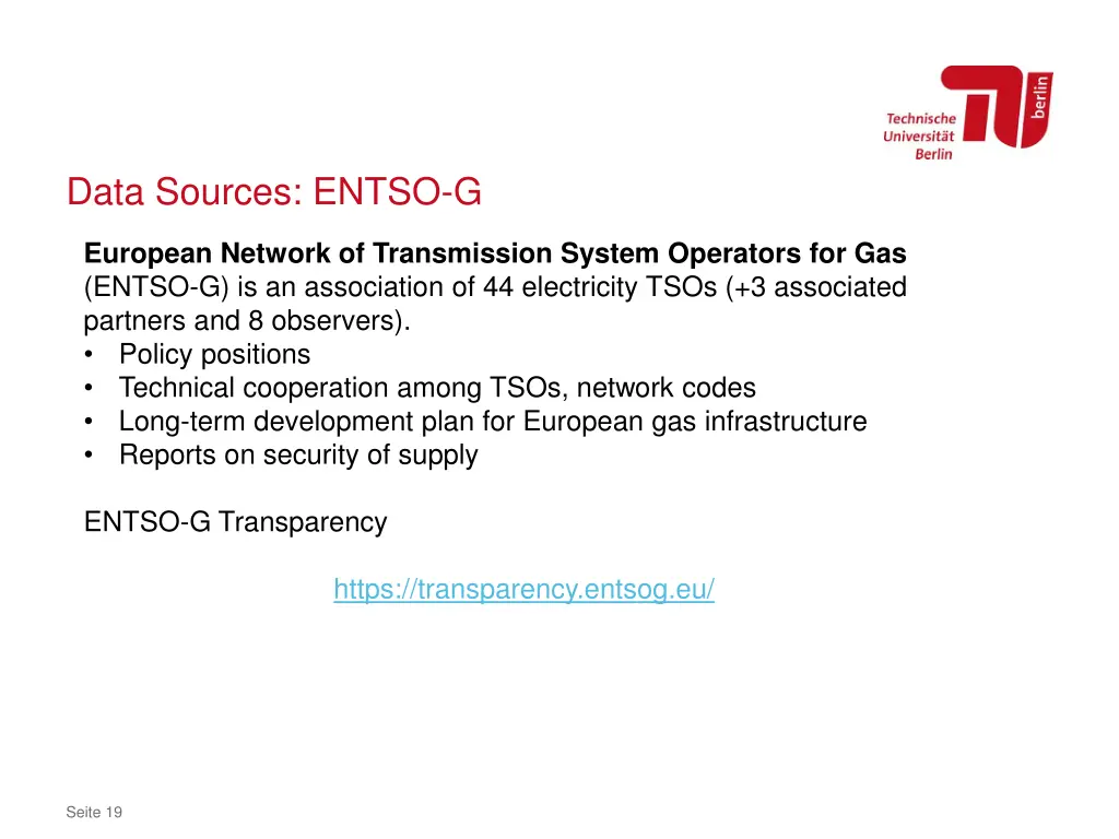 data sources entso g
