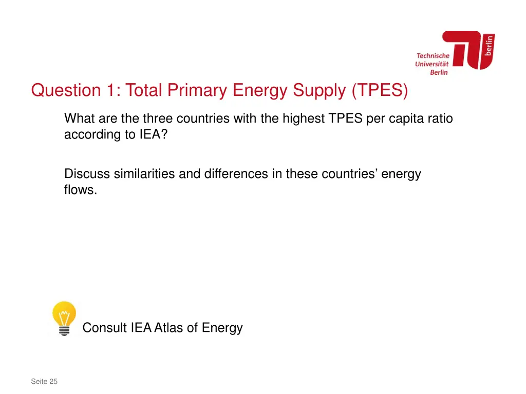 question 1 total primary energy supply tpes