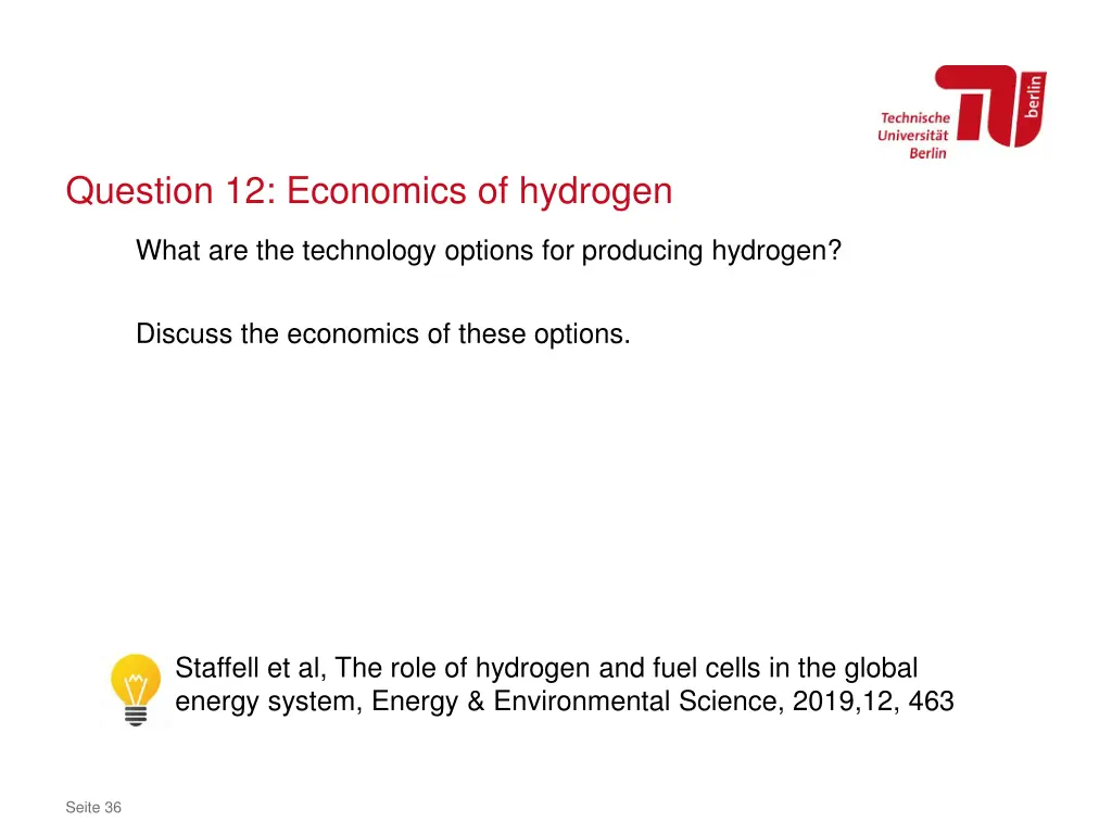 question 12 economics of hydrogen