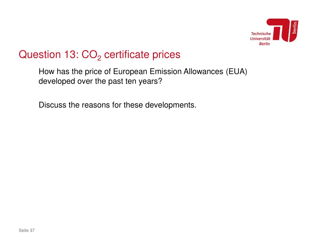 question 13 co 2 certificate prices