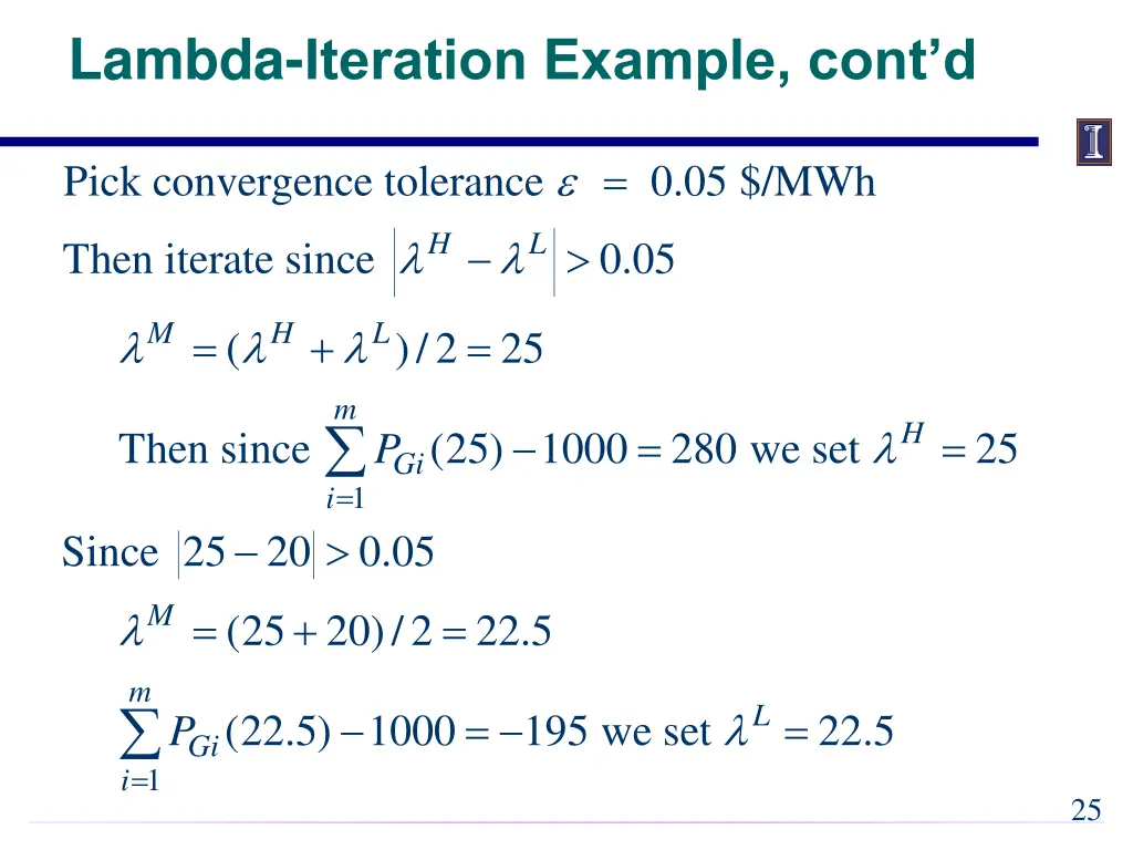 lambda iteration example cont d 1