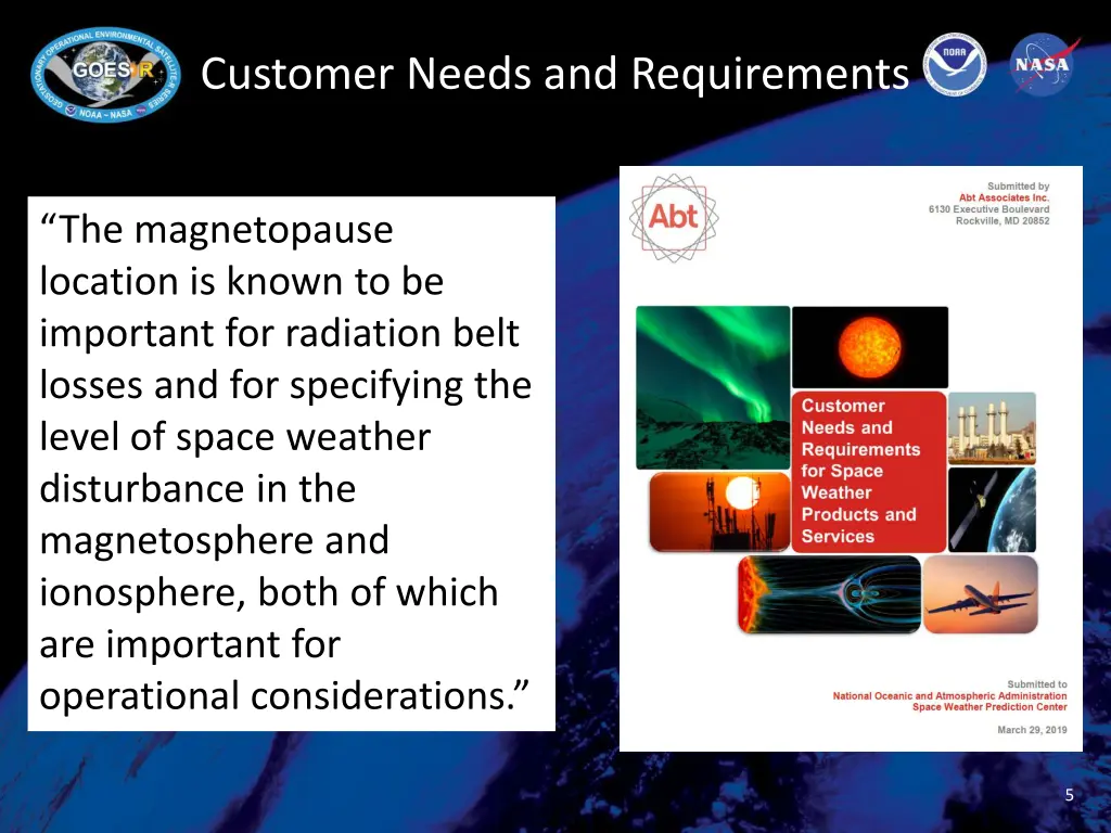 customer needs and requirements