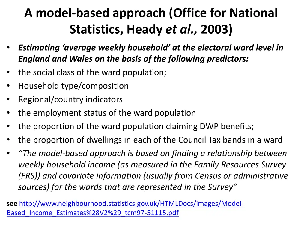 a model based approach office for national