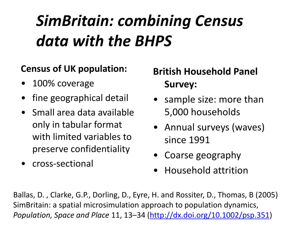 simbritain combining census data with the bhps