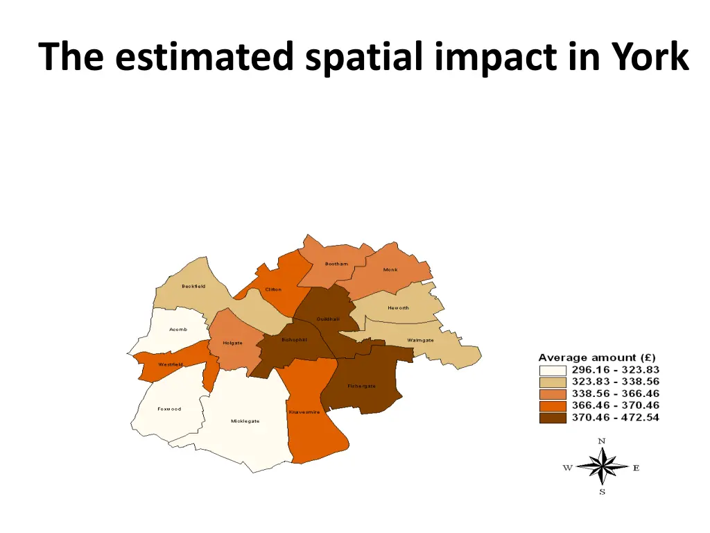 the estimated spatial impact in york