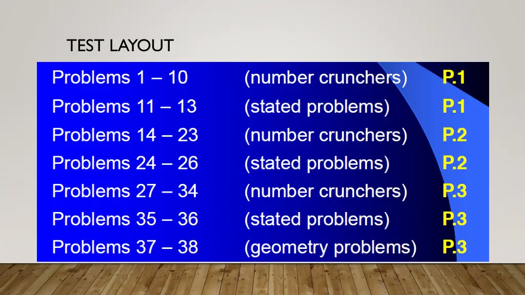 test layout