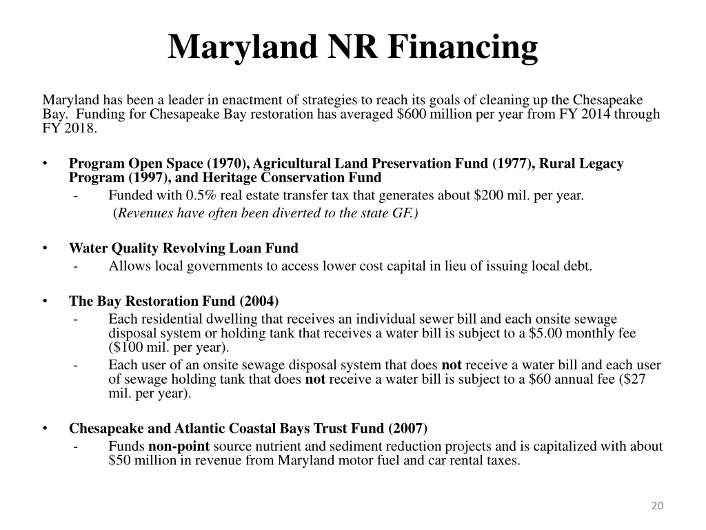 maryland nr financing