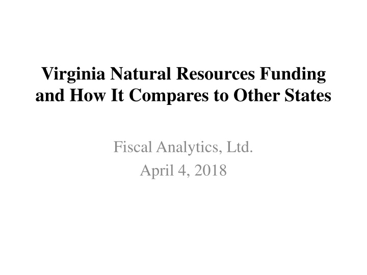 virginia natural resources funding
