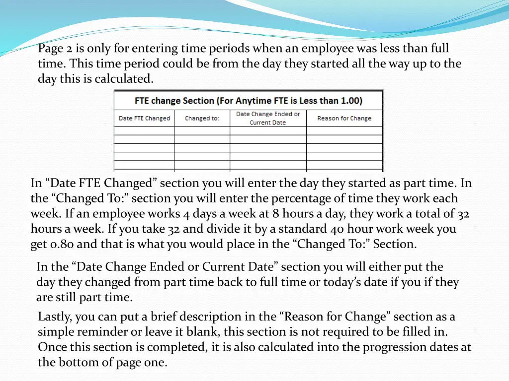 page 2 is only for entering time periods when
