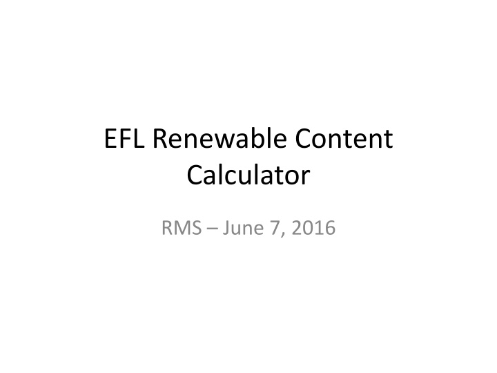 efl renewable content calculator