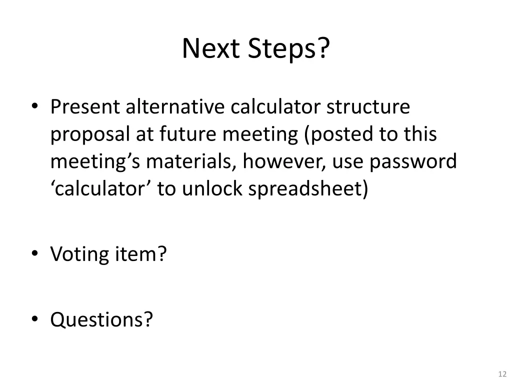 next steps