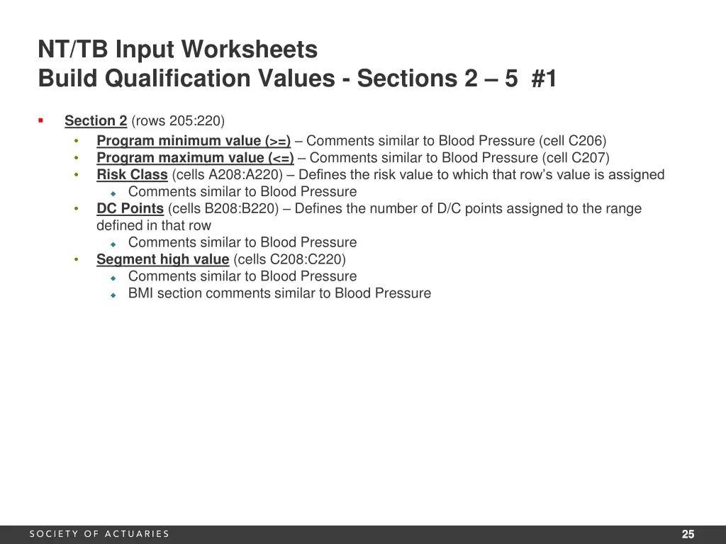 nt tb input worksheets build qualification values