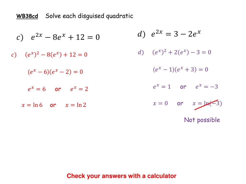 wb38cd solve each disguised quadratic
