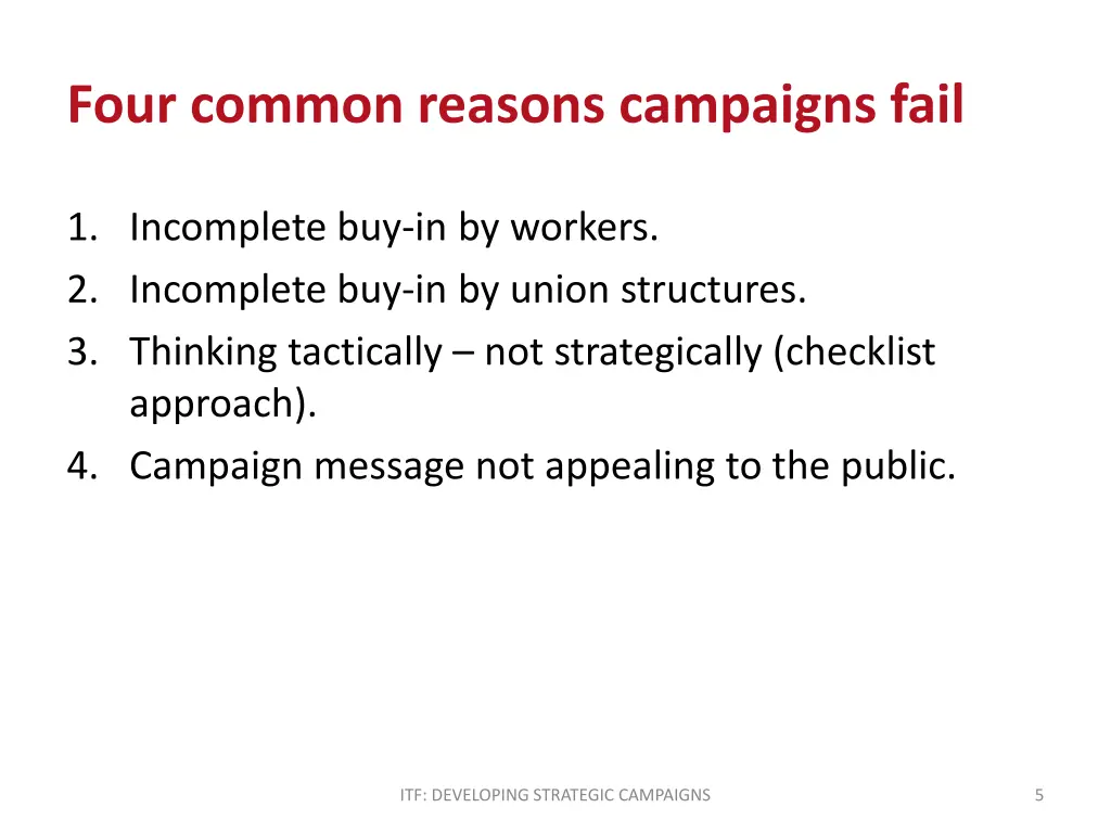 four common reasons campaigns fail