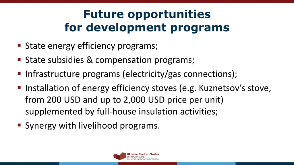 future opportunities for development programs