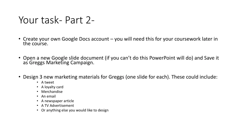 your task part 2