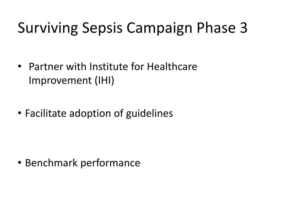surviving sepsis campaign phase 3