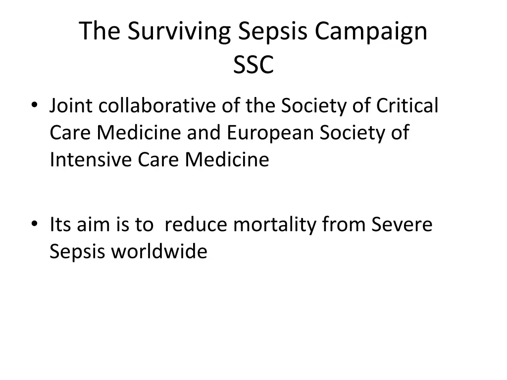 the surviving sepsis campaign ssc