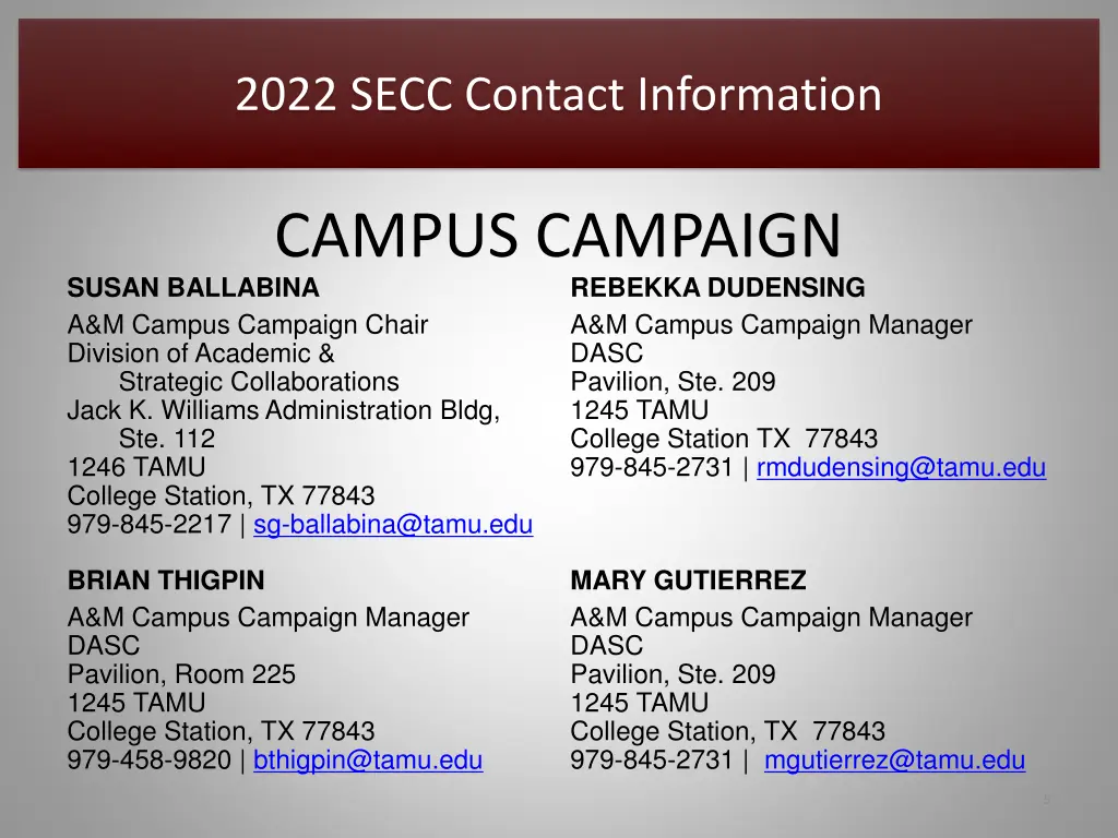2022 secc contact information 2