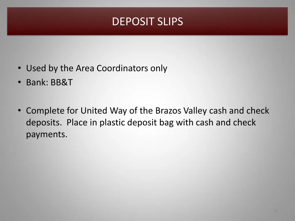 deposit slips
