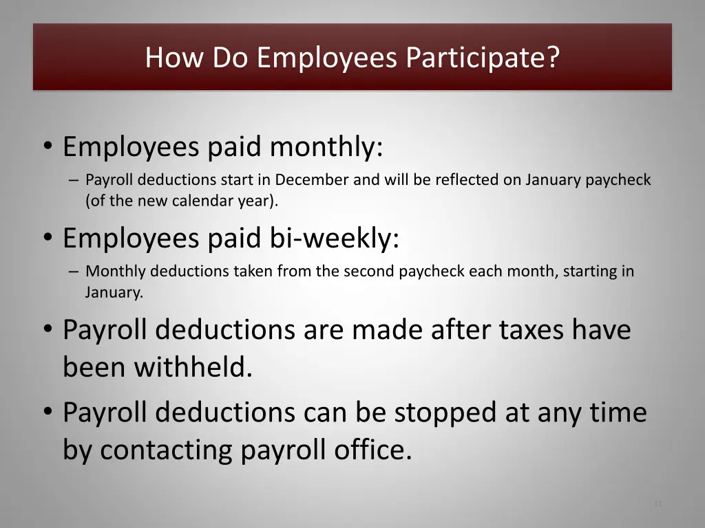 how do employees participate 1