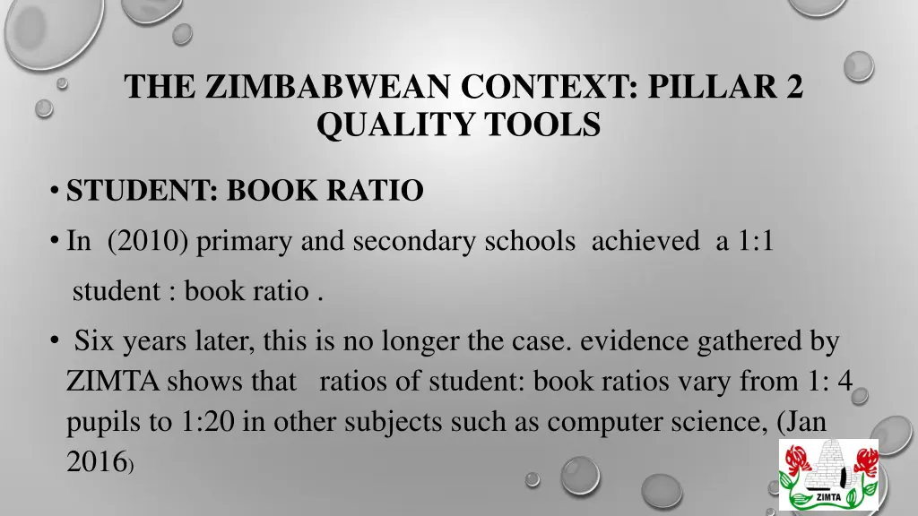 the zimbabwean context pillar 2 quality tools