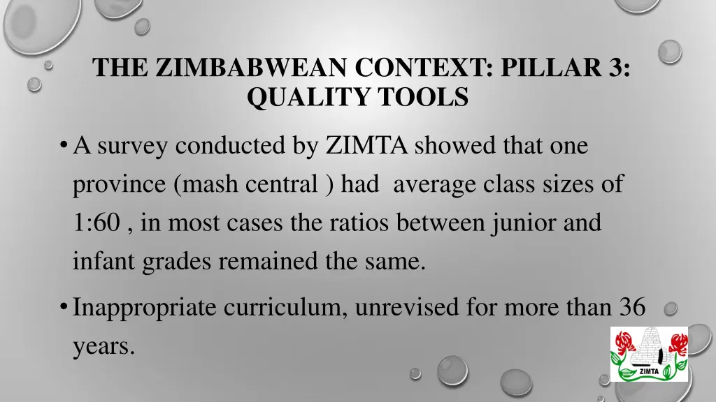 the zimbabwean context pillar 3 quality tools 1