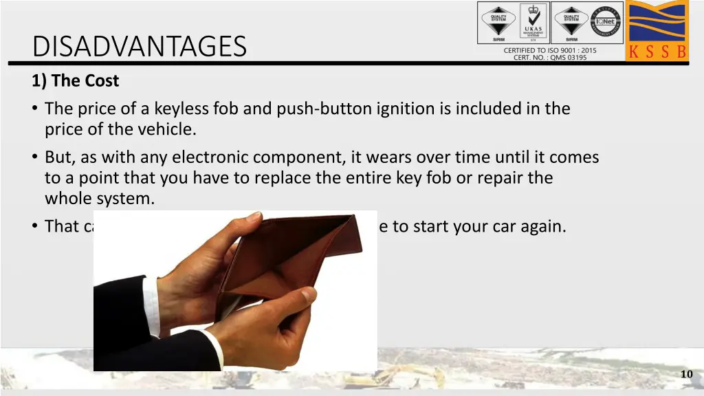 disadvantages 1 the cost the price of a keyless