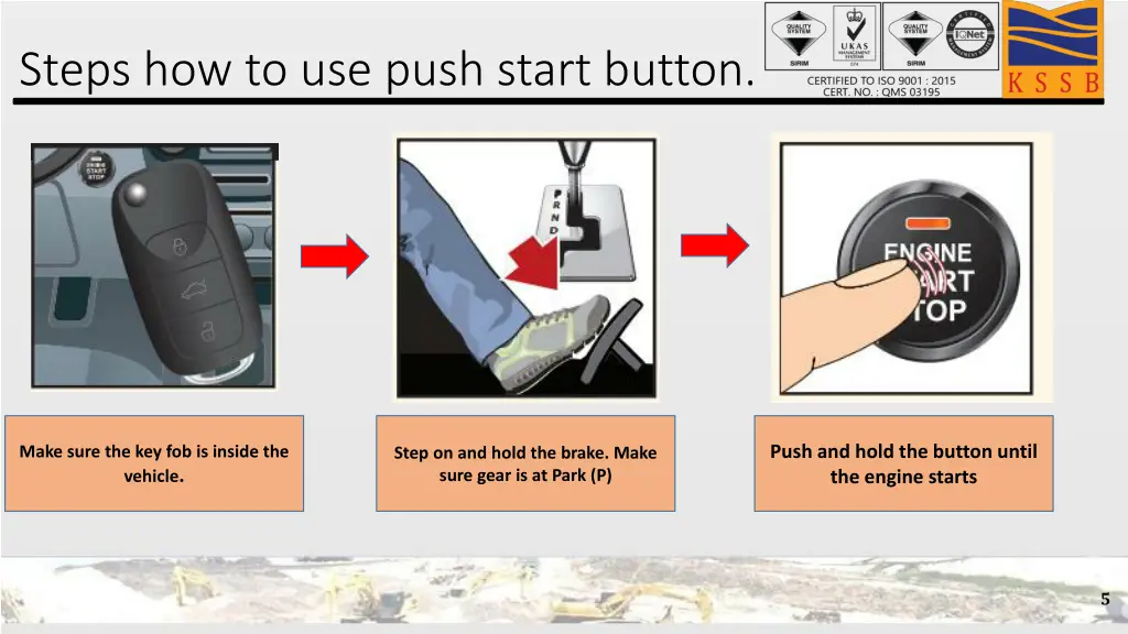 steps how to use push start button