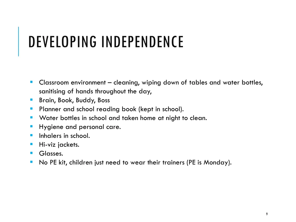 developing independence