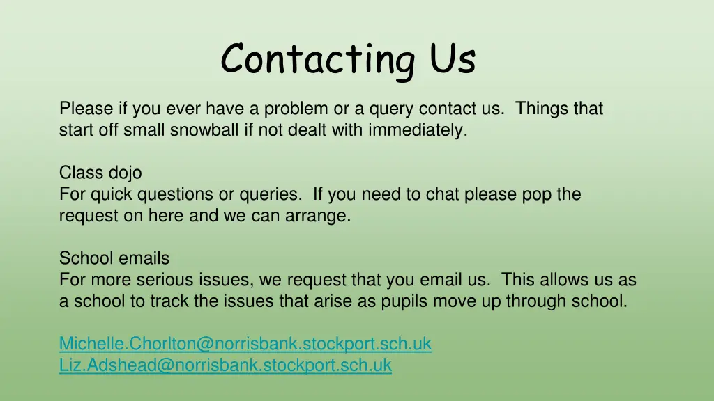 contacting us