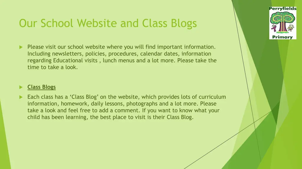 our school website and class blogs