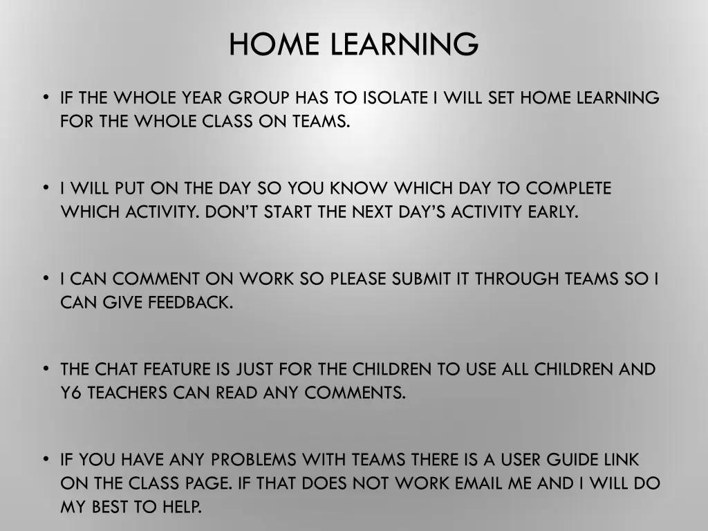 home learning 1