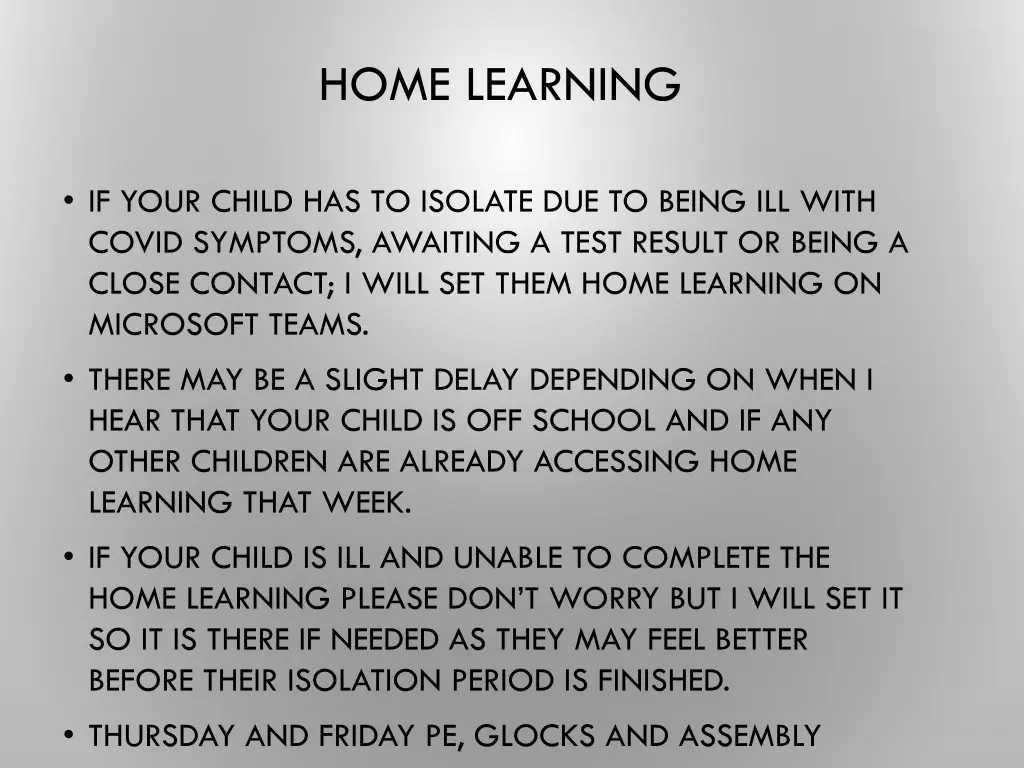 home learning