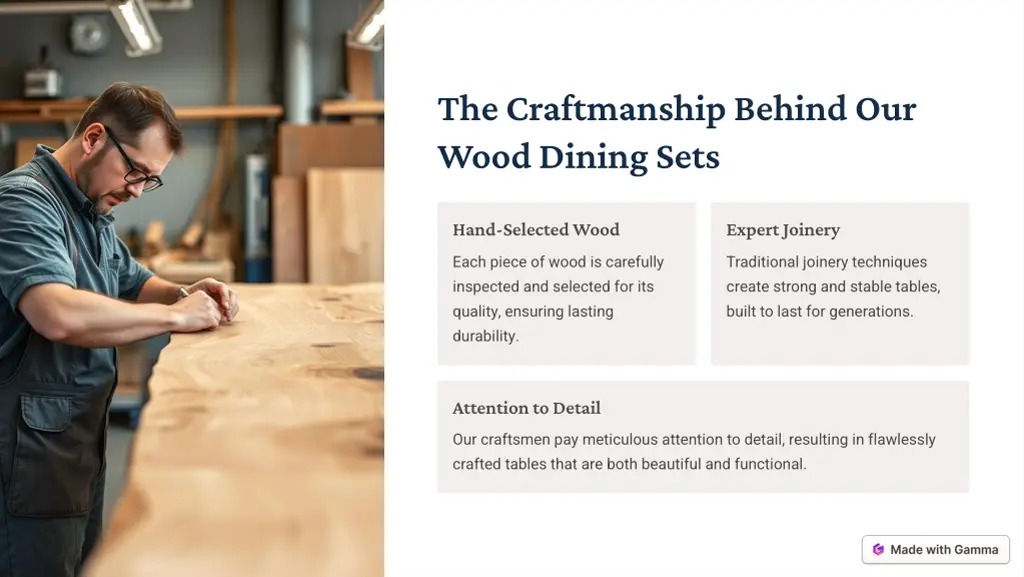 the craftmanship behind our wood dining sets