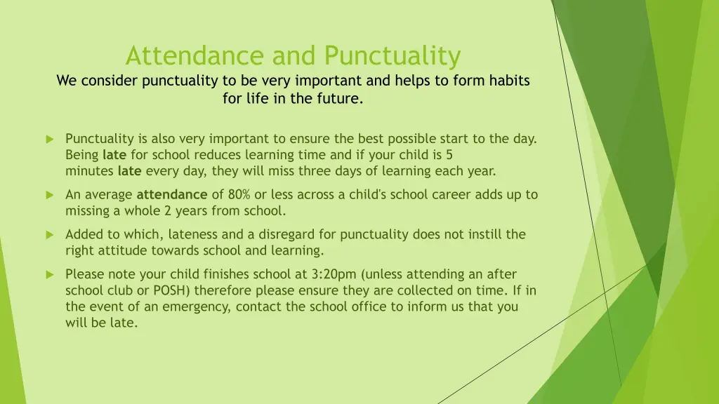 attendance and punctuality we consider