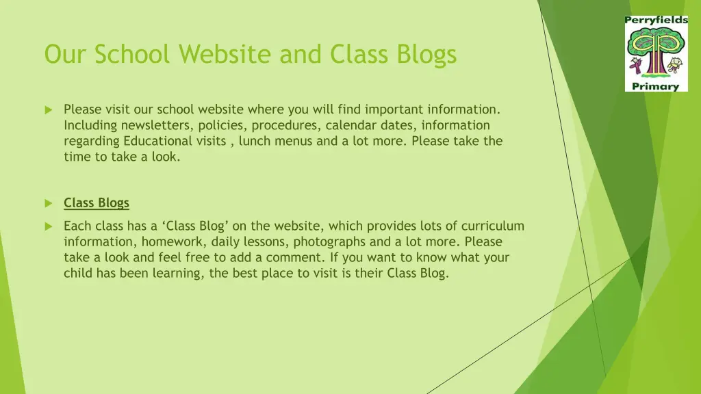 our school website and class blogs