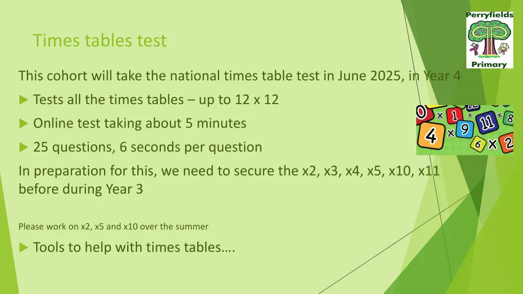 times tables test