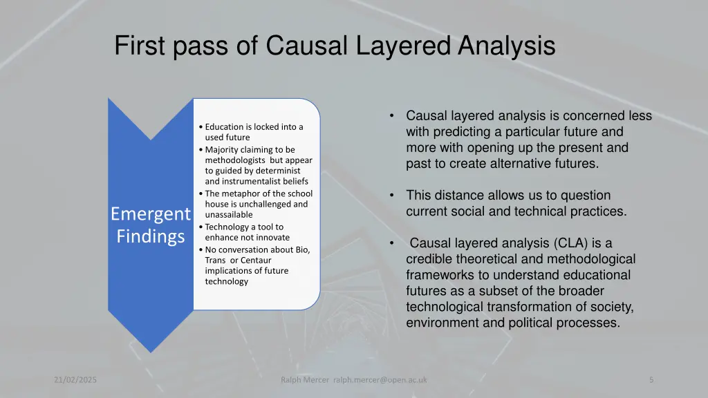 first pass of causal layered analysis